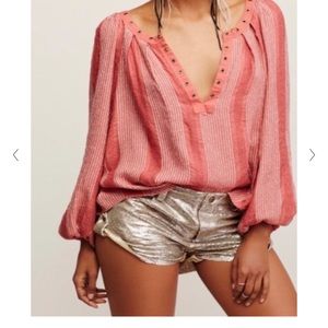 Free people terracotta against all odds blouse